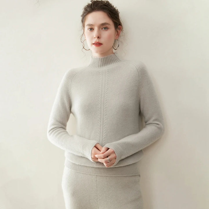 Cashmere Mock Neck Twist Sweater