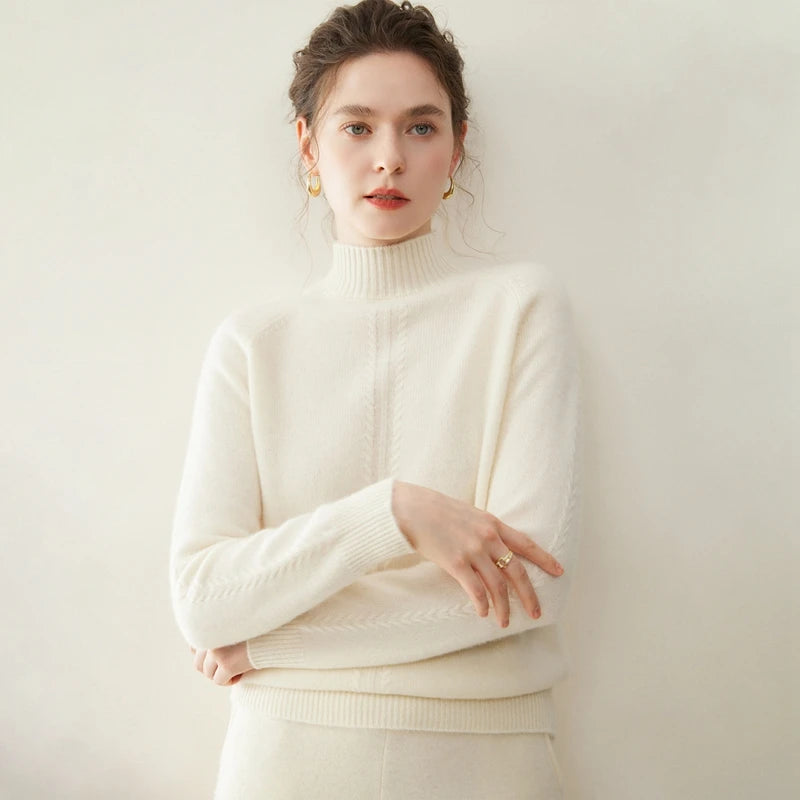 Cashmere Mock Neck Twist Sweater