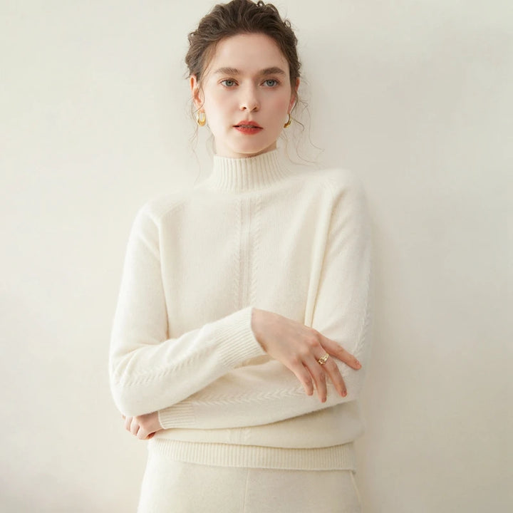 Cashmere Mock Neck Twist Sweater