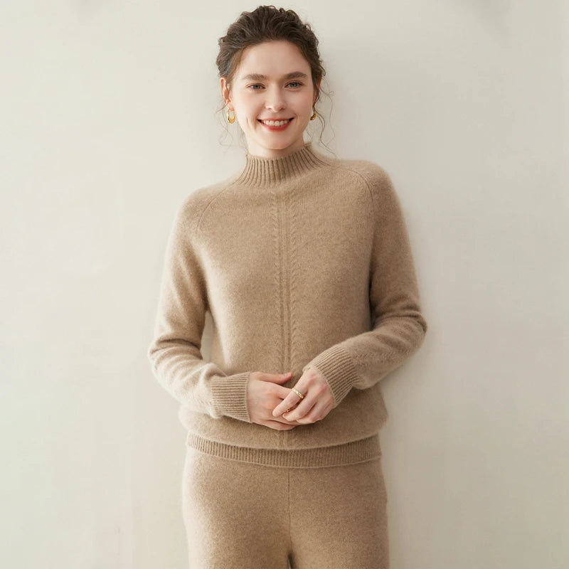 Cashmere Mock Neck Twist Sweater