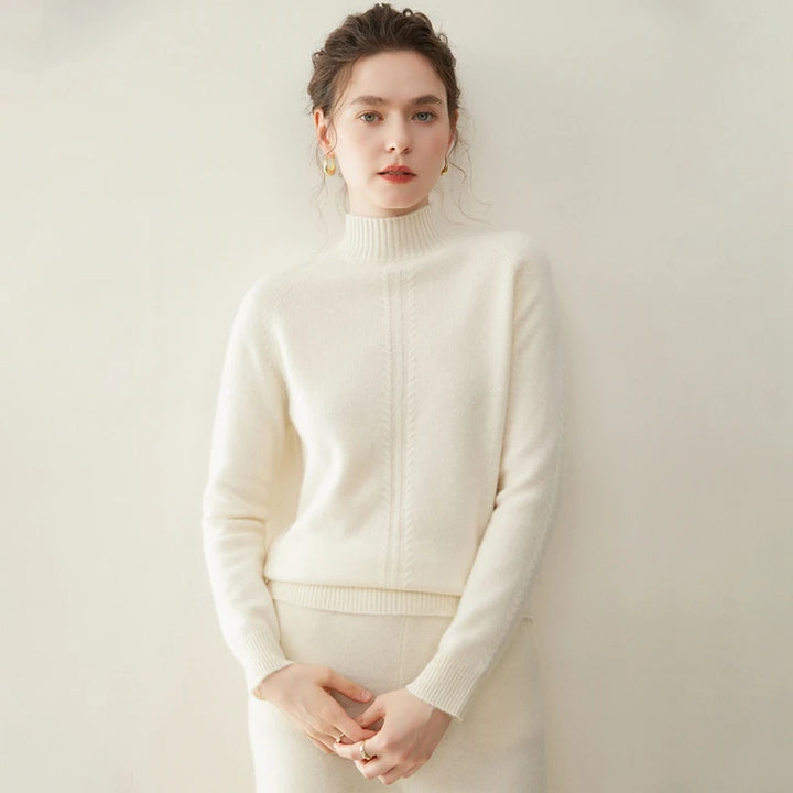 Cashmere Mock Neck Twist Sweater