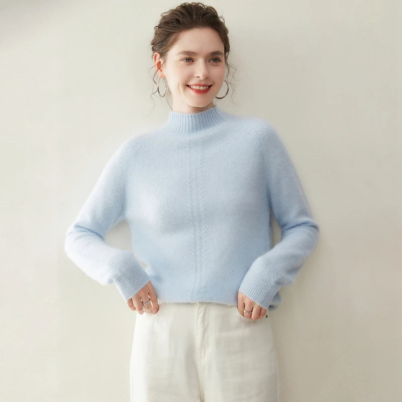 Cashmere Mock Neck Twist Sweater
