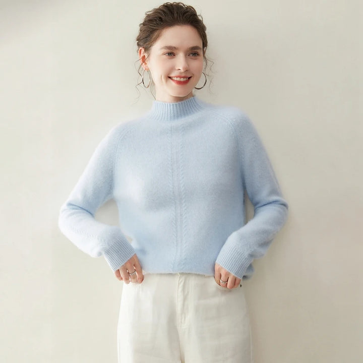 Cashmere Mock Neck Twist Sweater