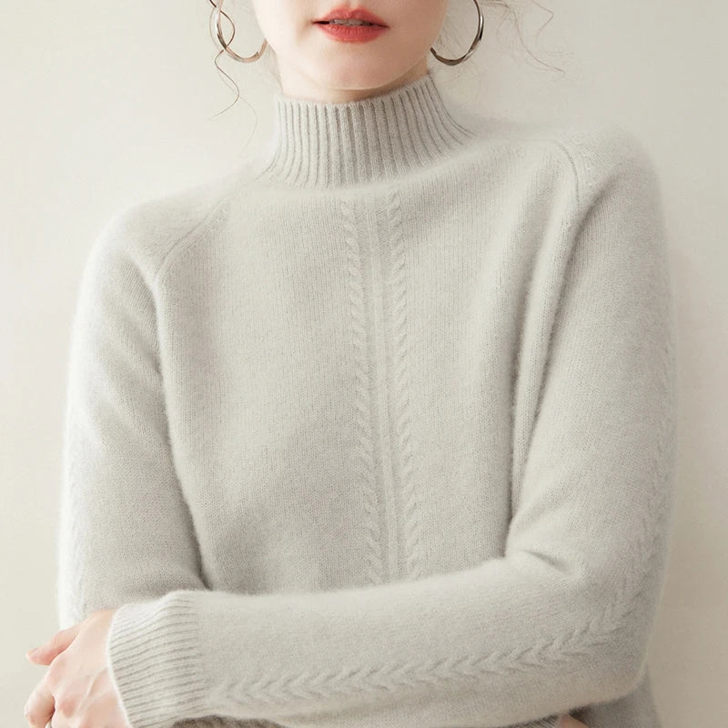 Cashmere Mock Neck Twist Sweater