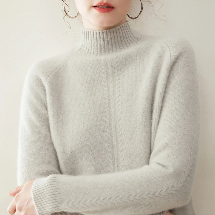 Cashmere Mock Neck Twist Sweater
