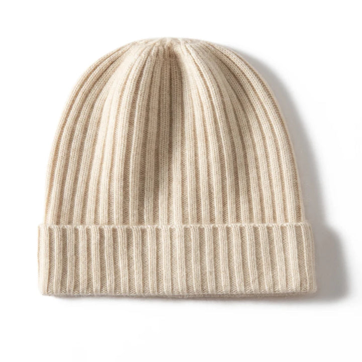 Cashmere Ribbed Cuffed Beanie