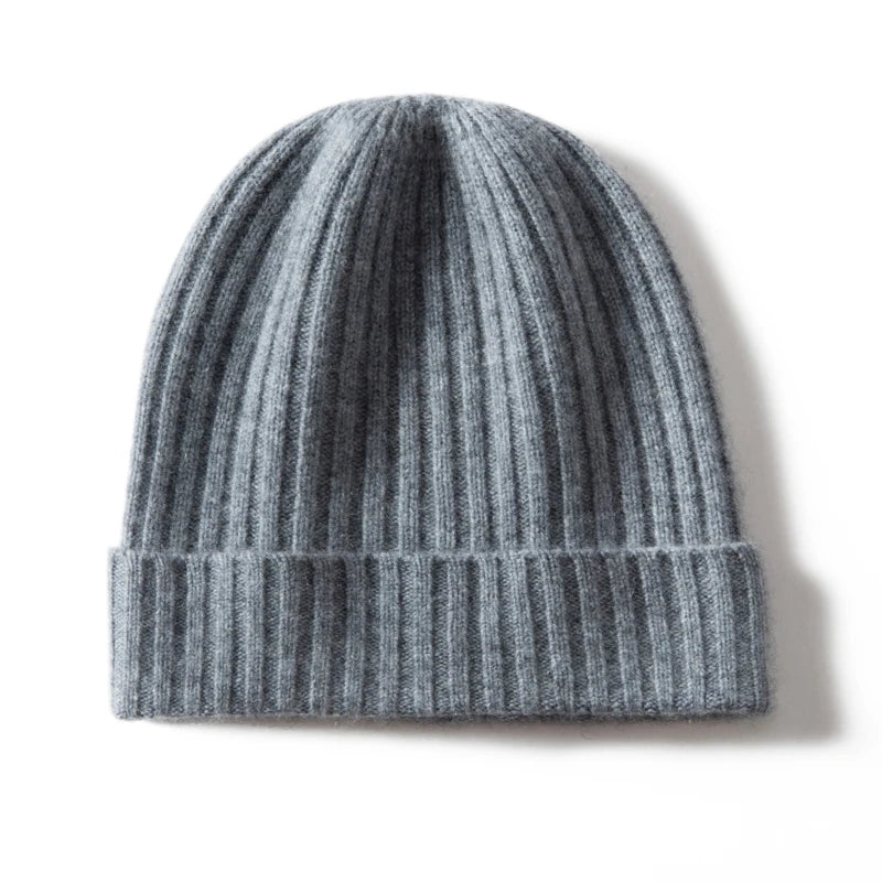 Cashmere Ribbed Cuffed Beanie