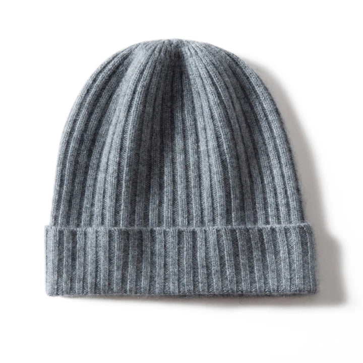 Cashmere Ribbed Cuffed Beanie