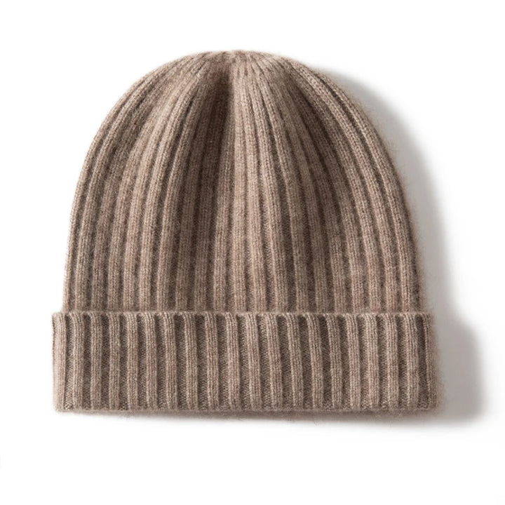 Cashmere Ribbed Cuffed Beanie
