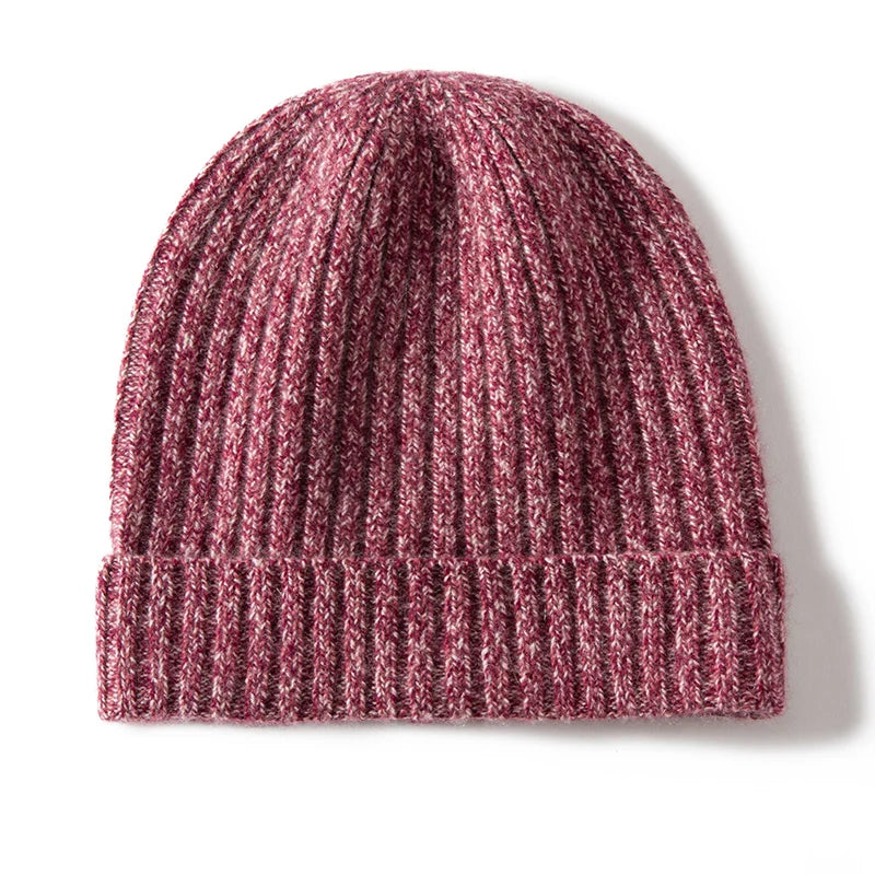 Cashmere Ribbed Cuffed Beanie