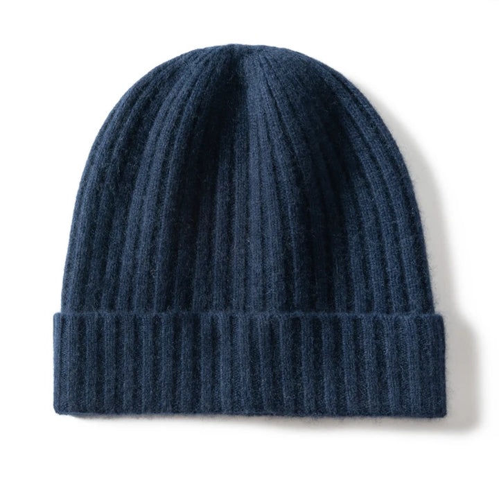 Cashmere Ribbed Cuffed Beanie
