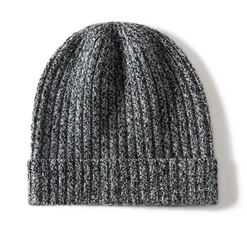 Cashmere Ribbed Cuffed Beanie