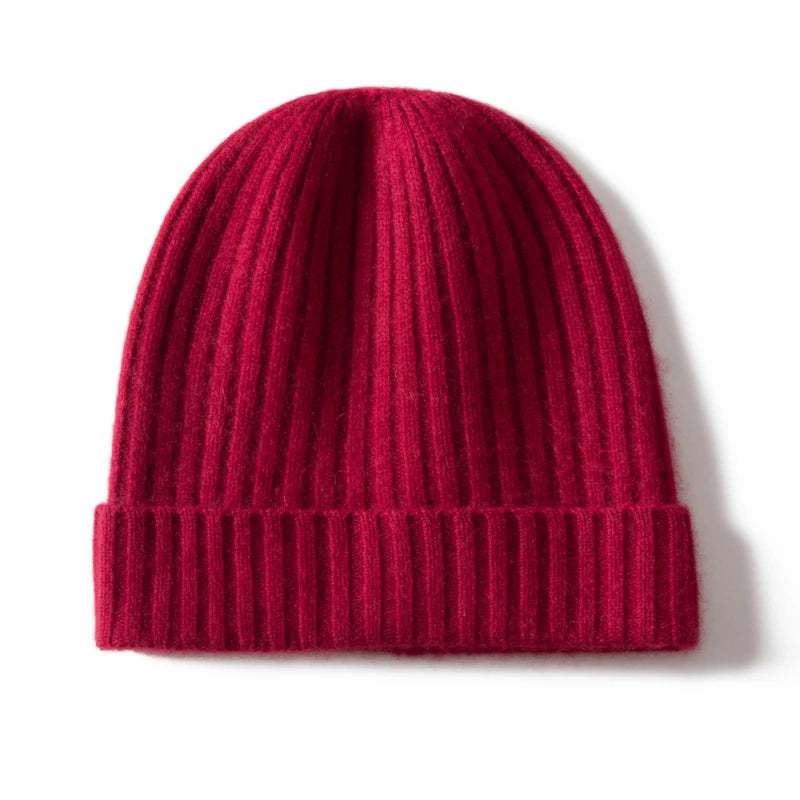 Cashmere Ribbed Cuffed Beanie
