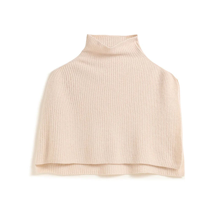 Cashmere Turtleneck Knit Poncho Cape
