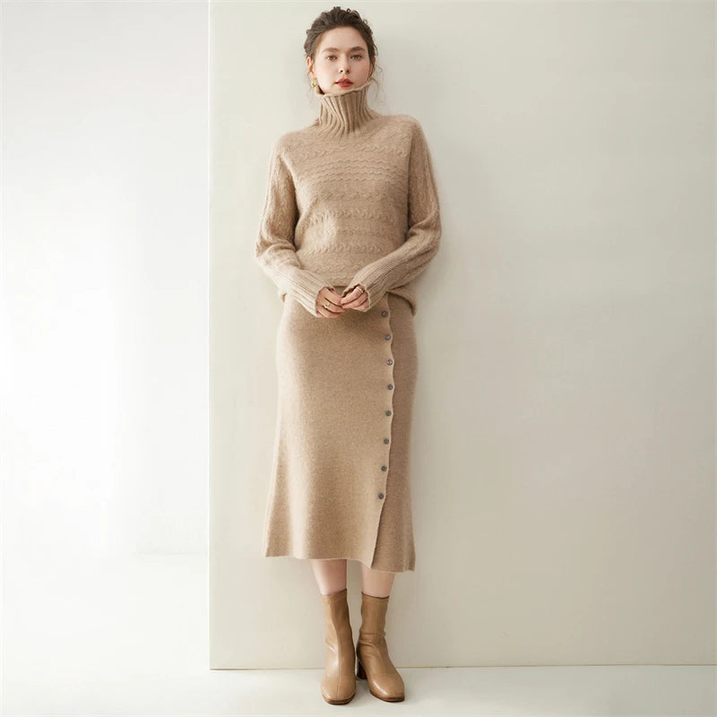 Cashmere Turtleneck Twist Sweater