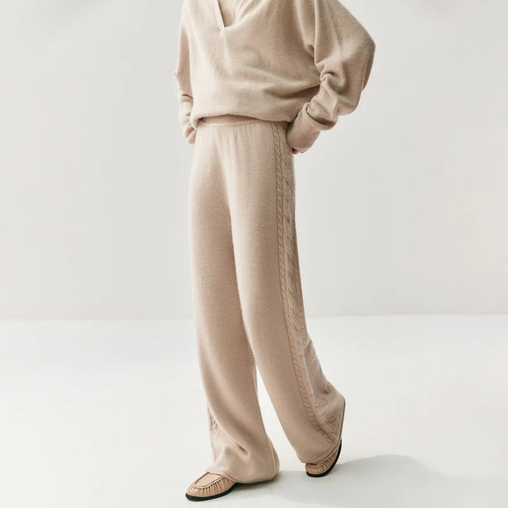 Cashmere Wide-Leg Knit Lounge Trousers