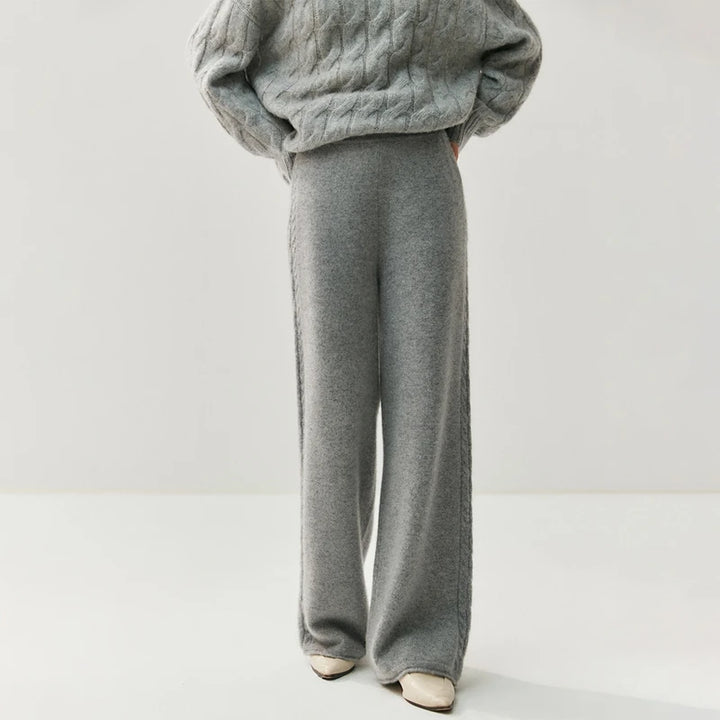 Cashmere Wide-Leg Knit Lounge Trousers