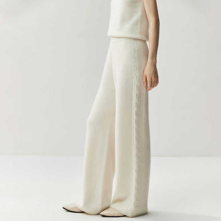 Cashmere Wide-Leg Knit Lounge Trousers