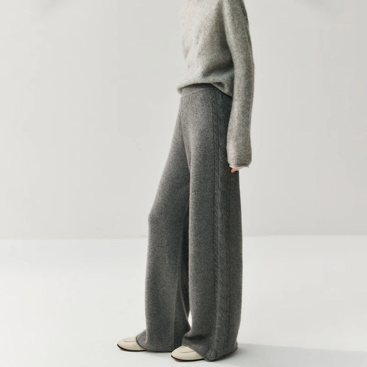 Cashmere Wide-Leg Knit Lounge Trousers
