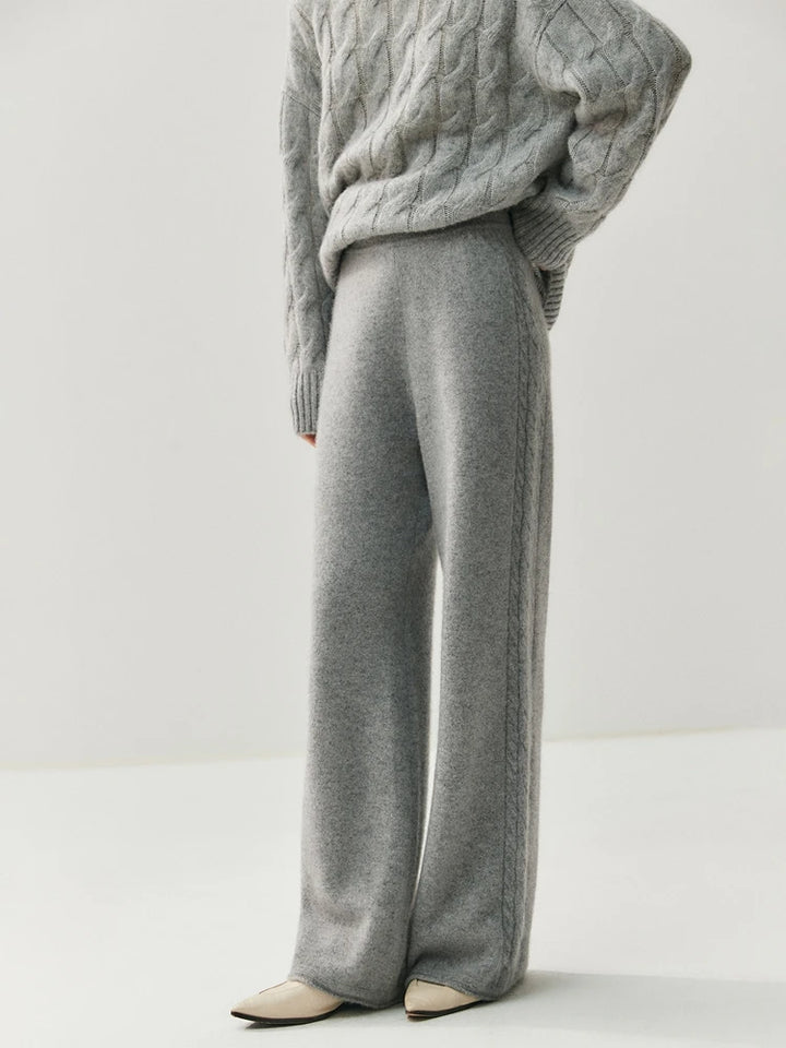Cashmere Wide-Leg Knit Lounge Trousers