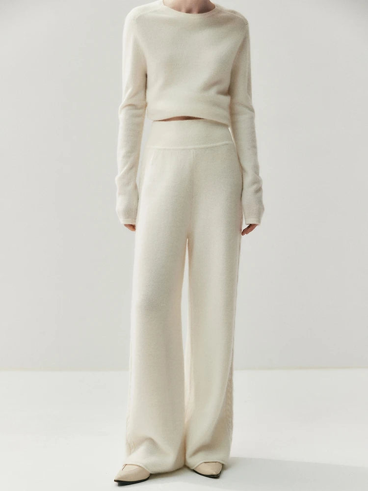 Cashmere Wide-Leg Knit Lounge Trousers