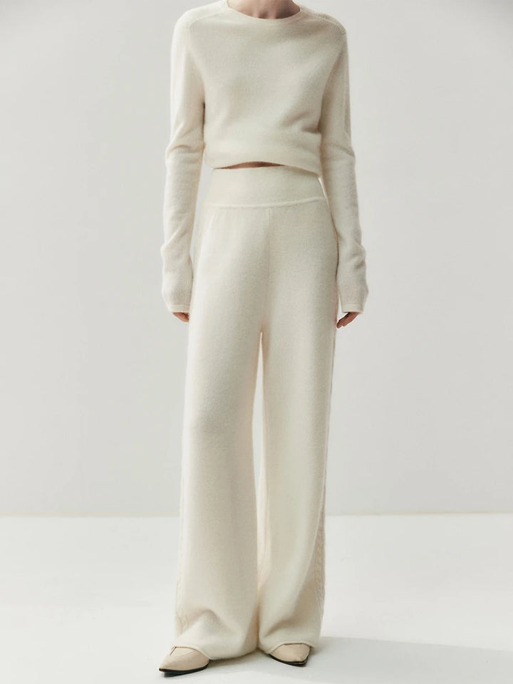 Cashmere Wide-Leg Knit Lounge Trousers