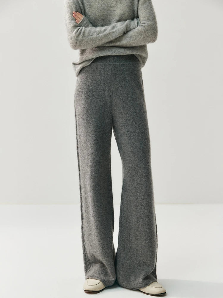 Cashmere Wide-Leg Knit Lounge Trousers