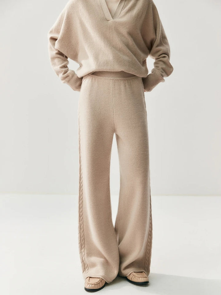 Cashmere Wide-Leg Knit Lounge Trousers