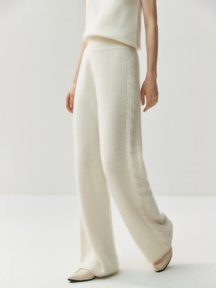 Cashmere Wide-Leg Knit Lounge Trousers