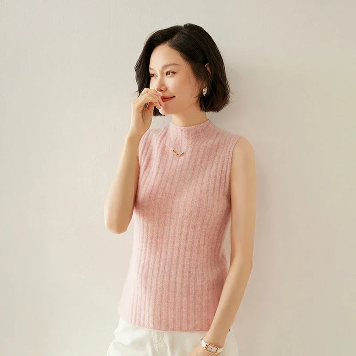 Cashmere Wool Sleeveless Knit Top