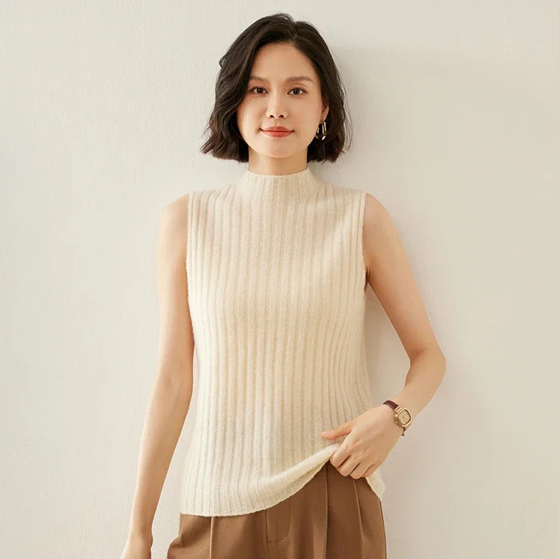 Cashmere Wool Sleeveless Knit Top