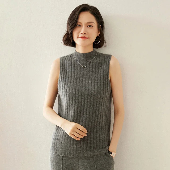 Cashmere Wool Sleeveless Knit Top
