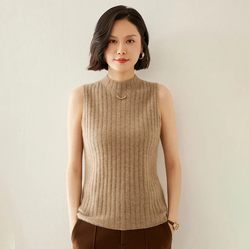 Cashmere Wool Sleeveless Knit Top