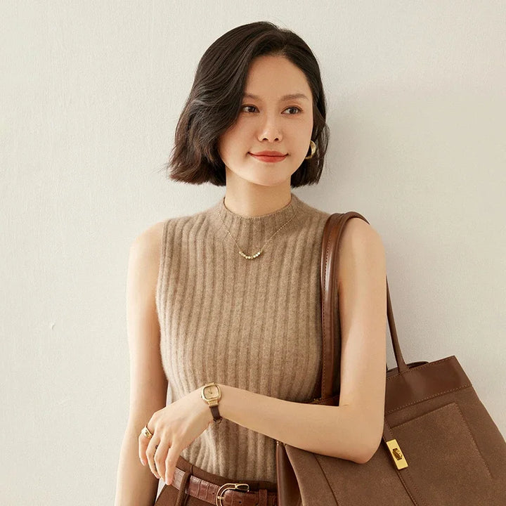 Cashmere Wool Sleeveless Knit Top