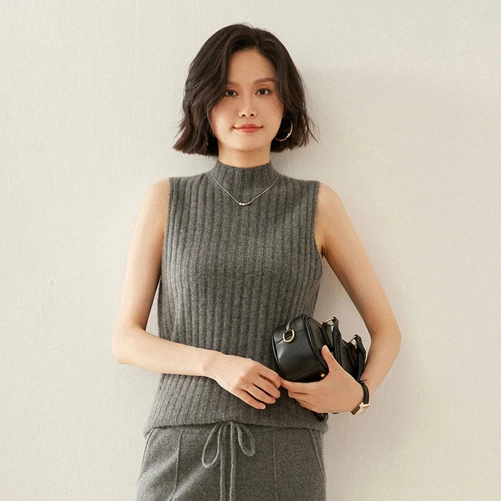 Cashmere Wool Sleeveless Knit Top
