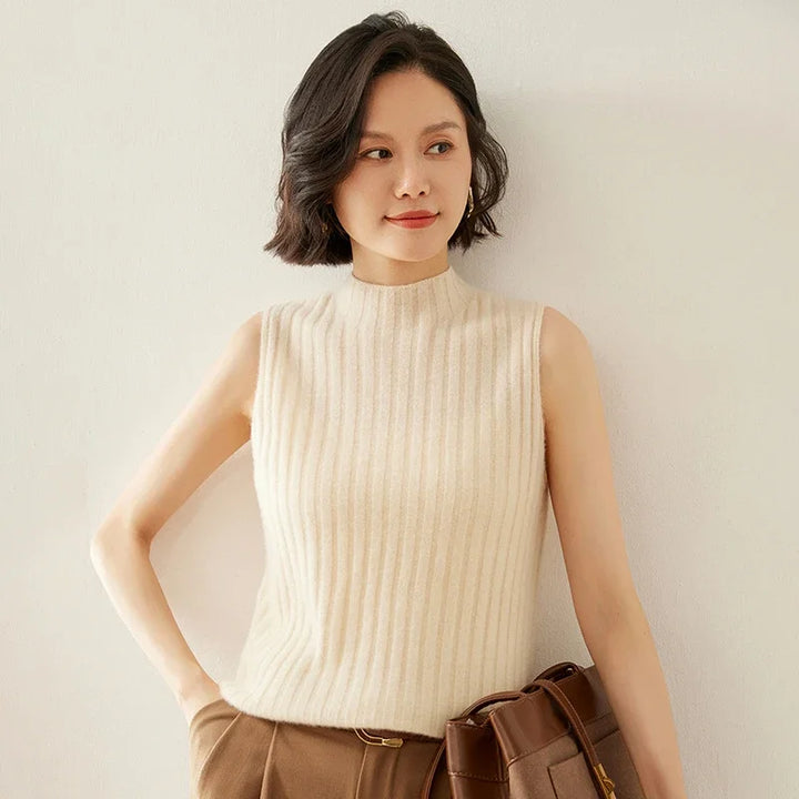Cashmere Wool Sleeveless Knit Top
