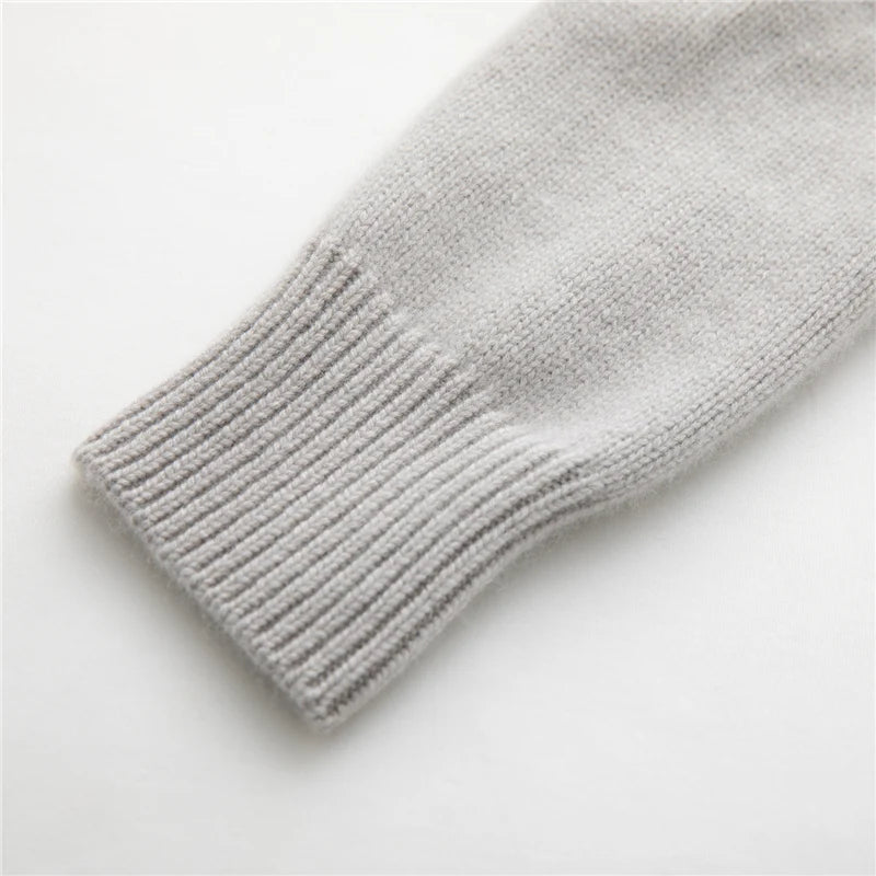  Cashmere Zip Lapel Cardigan