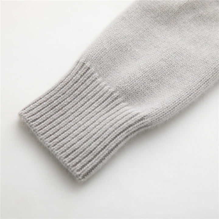  Cashmere Zip Lapel Cardigan