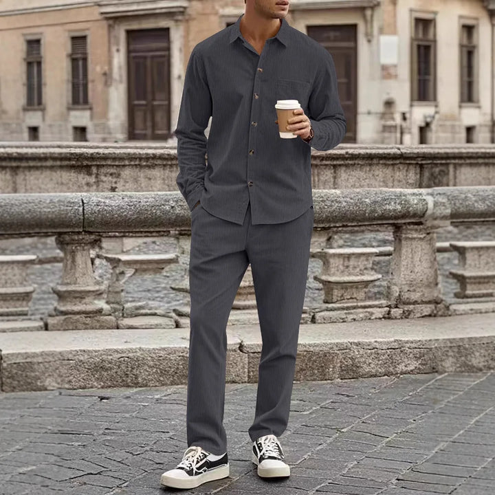 Casual Autumn Corduroy Outfit Set