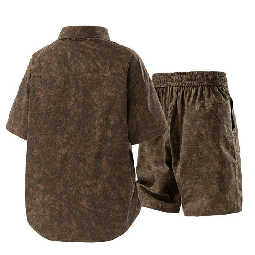 Casual Short Sleeve Shirt & Shorts Set
