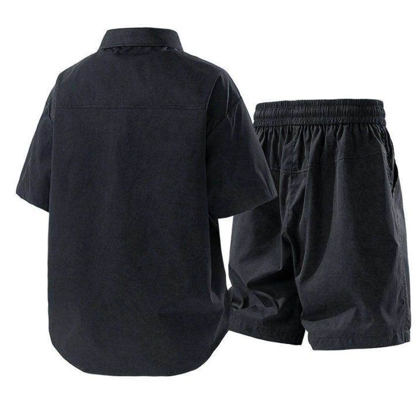 Casual Short Sleeve Shirt & Shorts Set