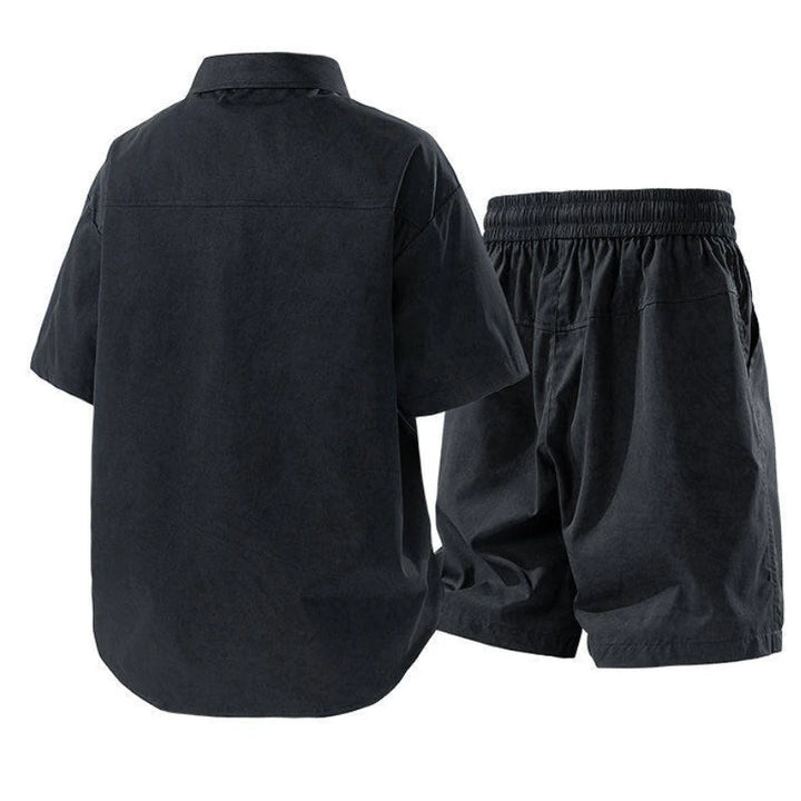 Casual Short Sleeve Shirt & Shorts Set