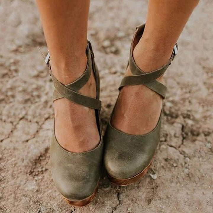 Chic Chunky High-Heel Ankle Pumps