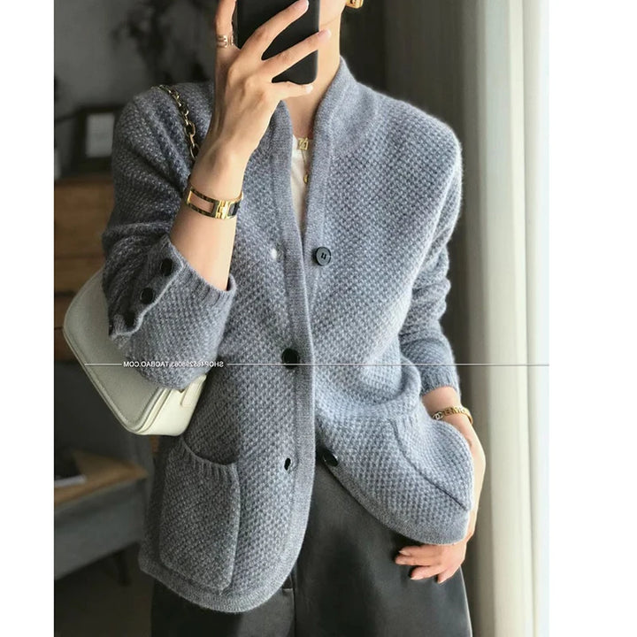 Chic Pure Cashmere Knit Cardigan