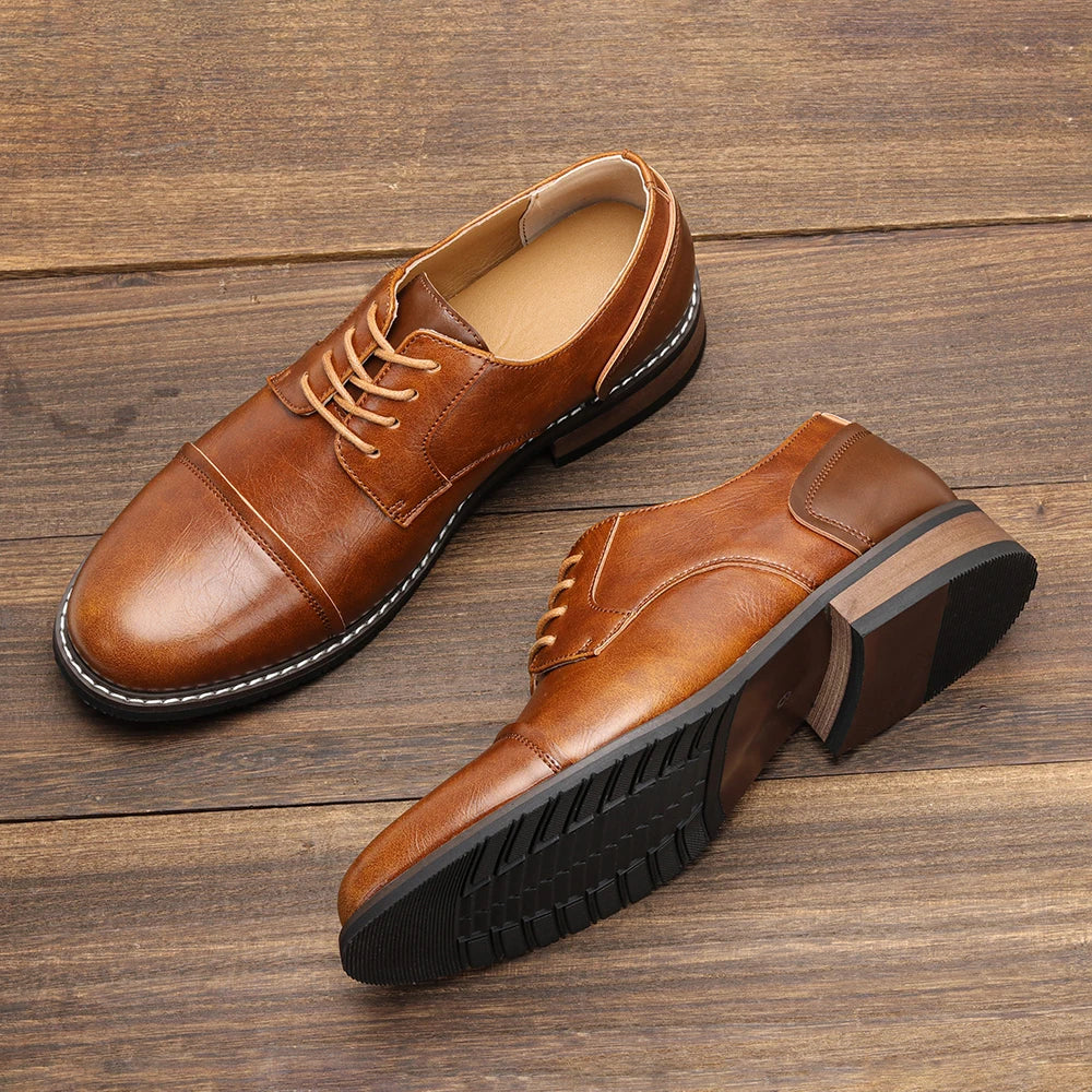 Classic Brown Leather Oxford Shoes