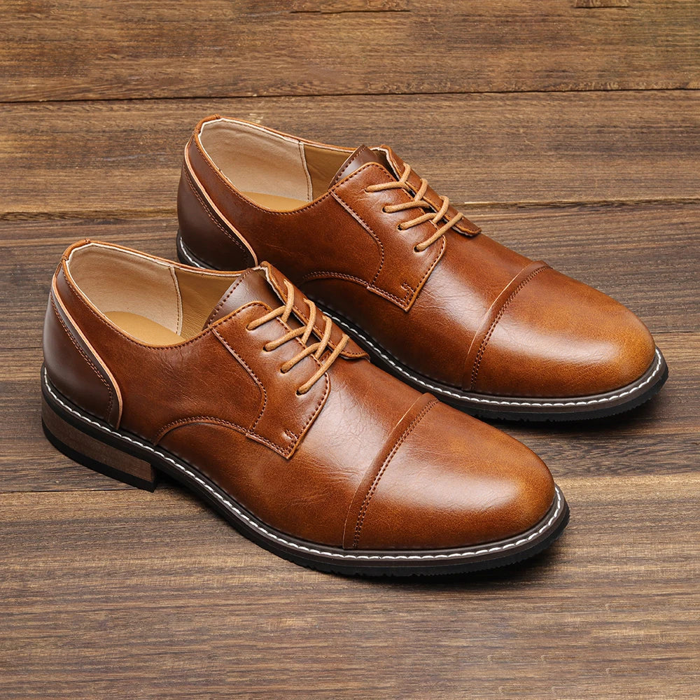 Classic Brown Leather Oxford Shoes