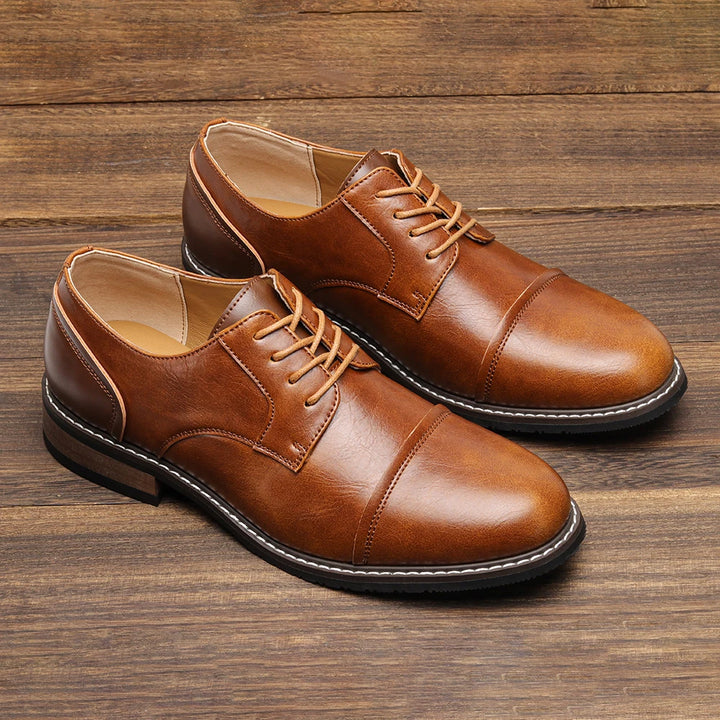 Classic Brown Leather Oxford Shoes