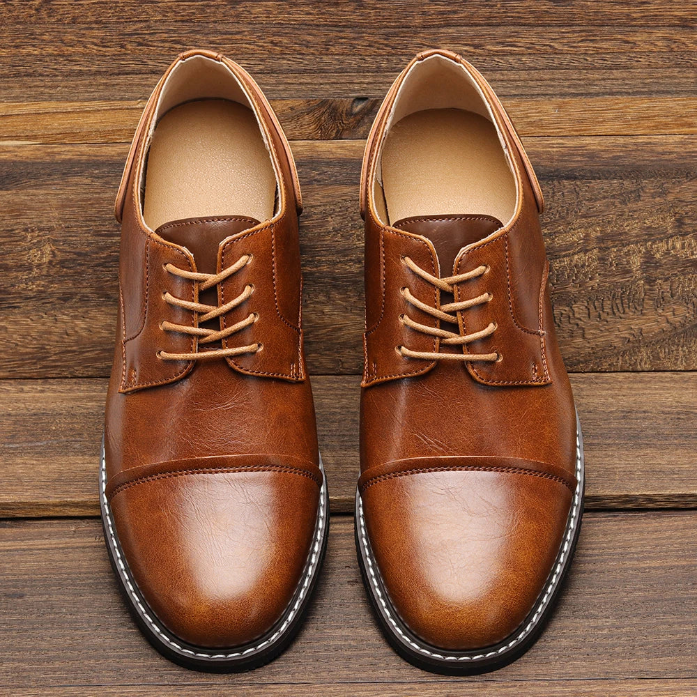 Classic Brown Leather Oxford Shoes