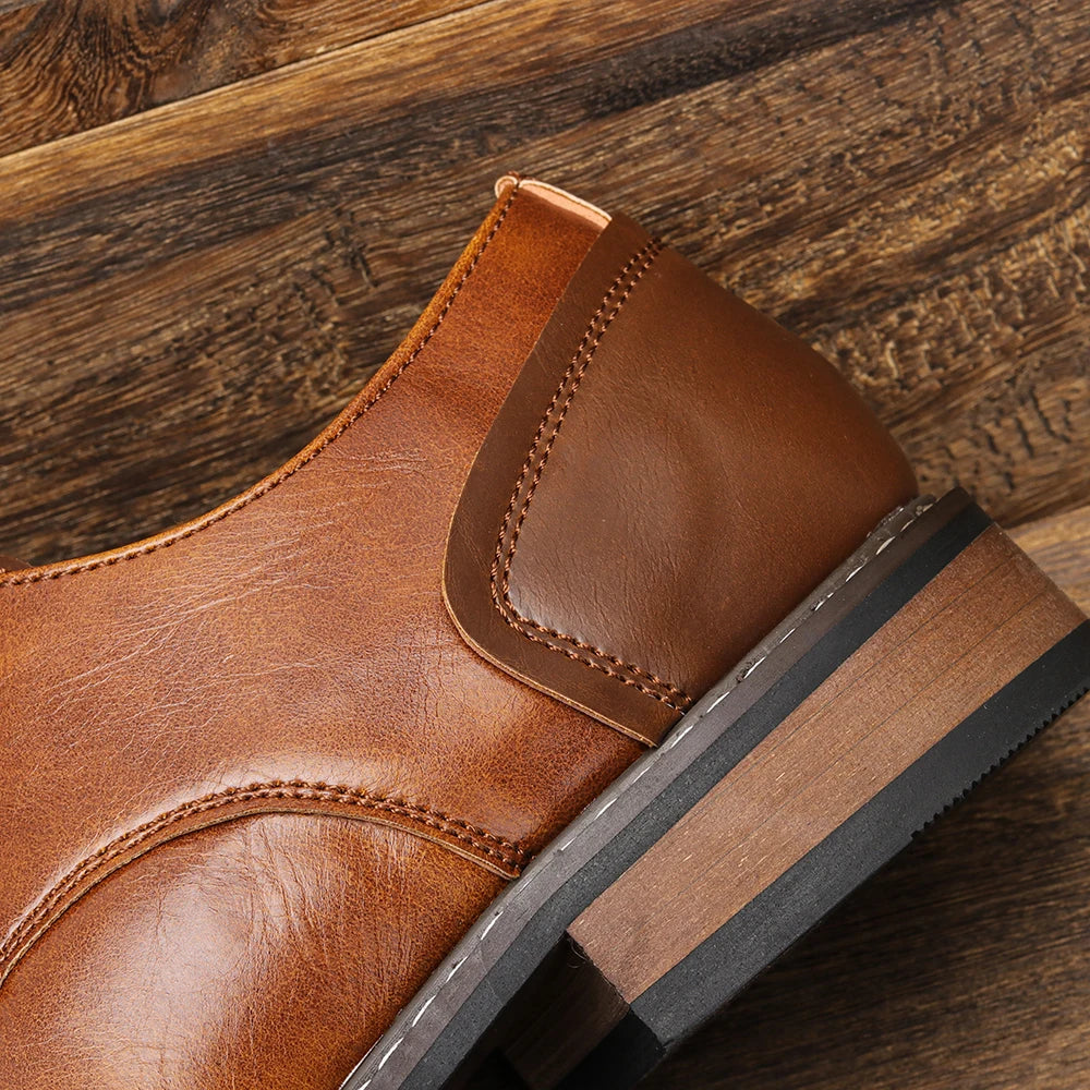 Classic Brown Leather Oxford Shoes