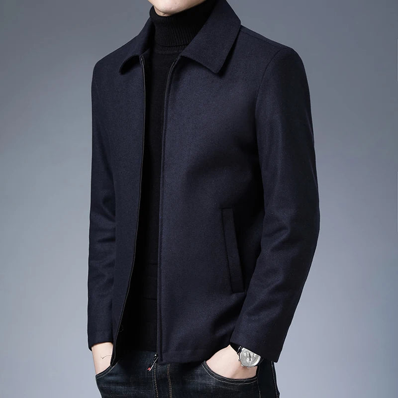 Classic Lapel Short Windbreaker Jacket